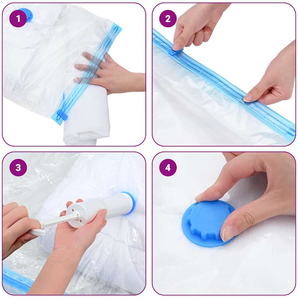 Vreće za spremanje 10 pcs Transparentne i plave 100 x 80 cm