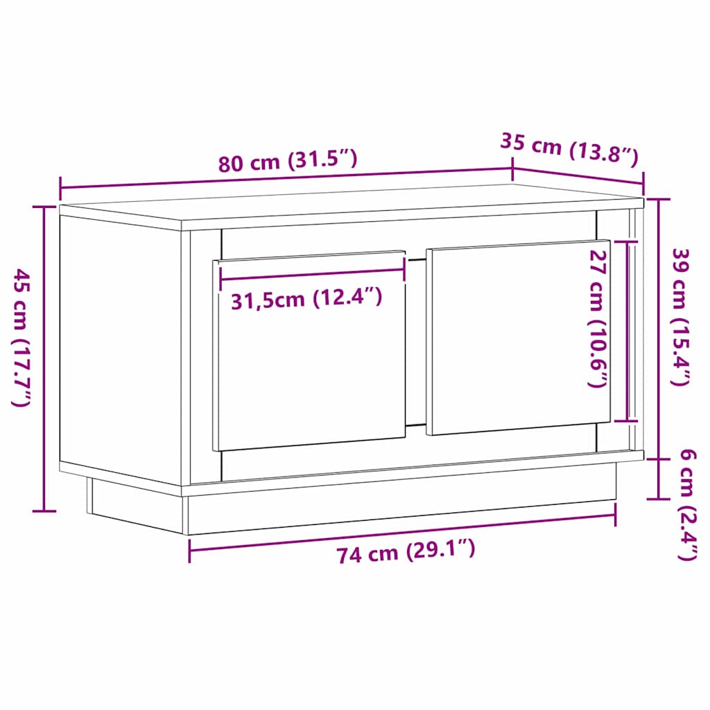 TV ormar Staro drvo 80 x 35 x 45 cm Konstruirano drvo
