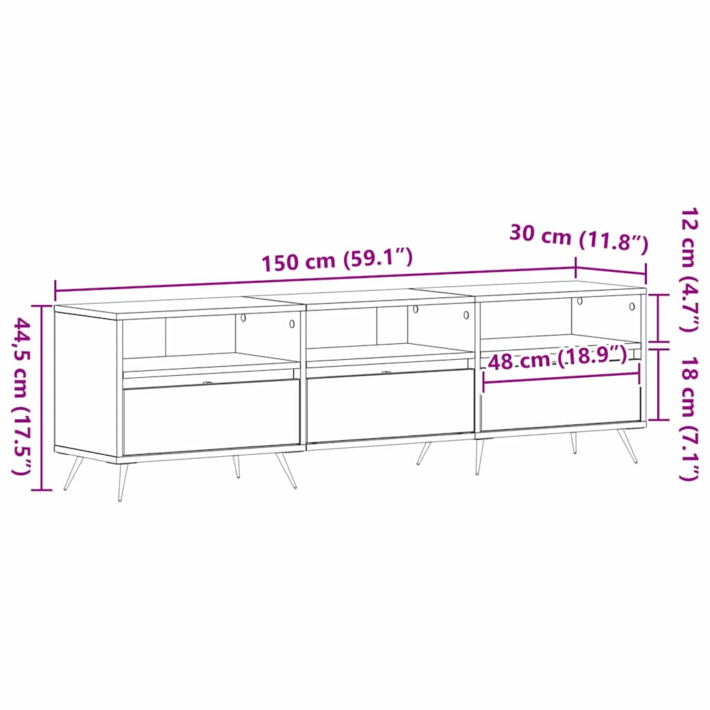 TV ormar hrast artisan 150 x 30 x 44,5 cm Konstruirano drvo