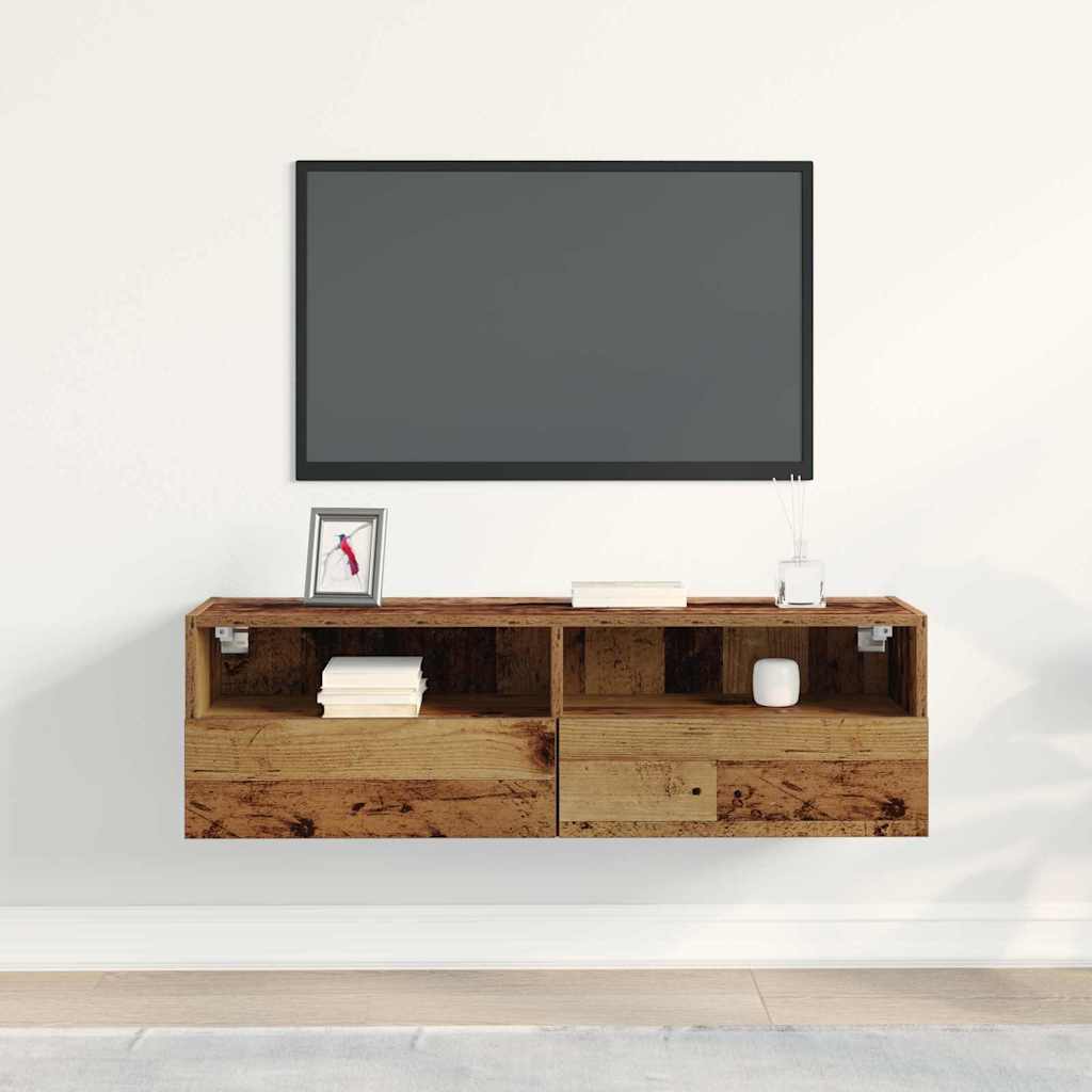 TV zidni ormar Staro drvo 100 x 30 x 30 cm Konstruirano drvo