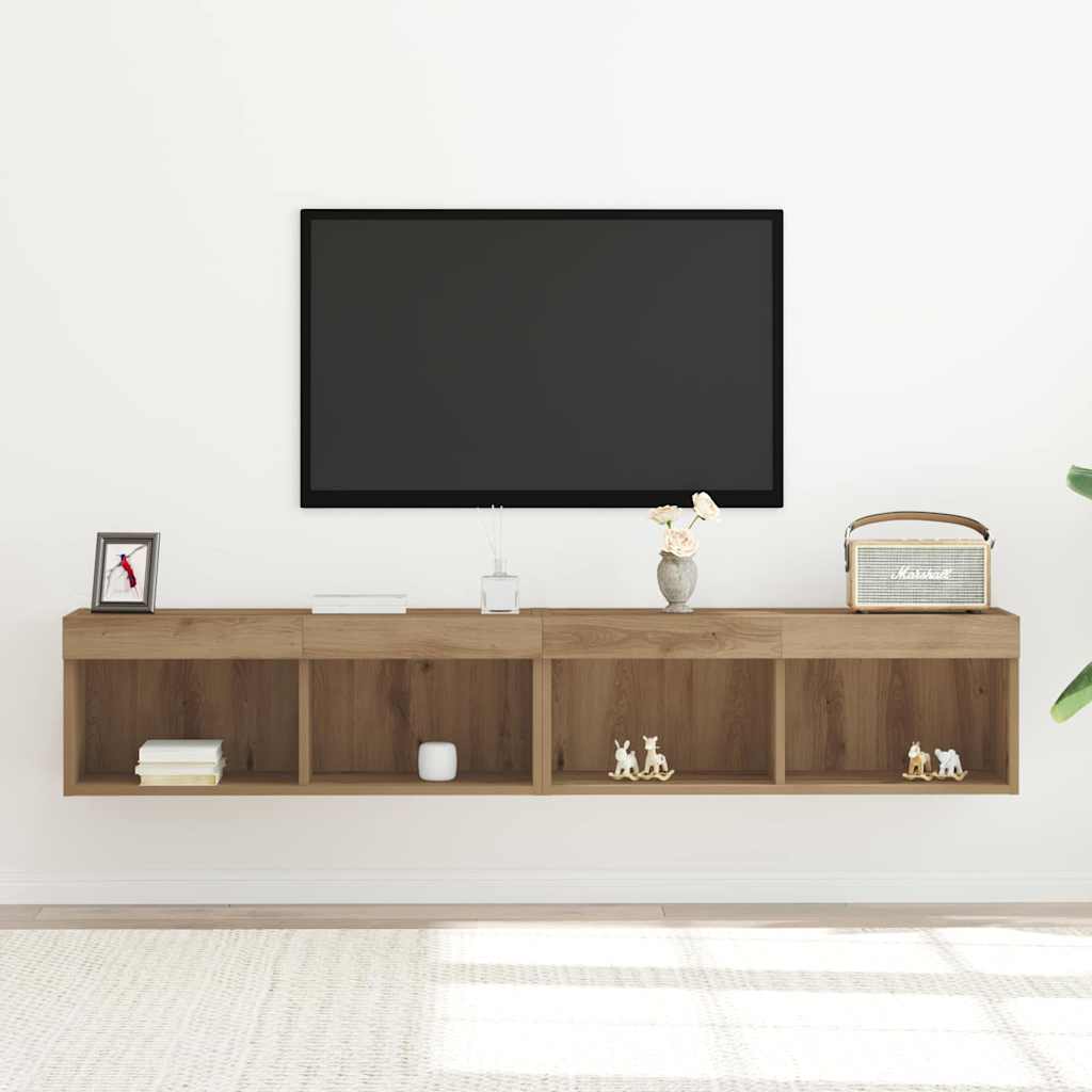 Set TV komoda Zidne 2 pcs Umjetnički hrast 80 x 30 x 30 cm