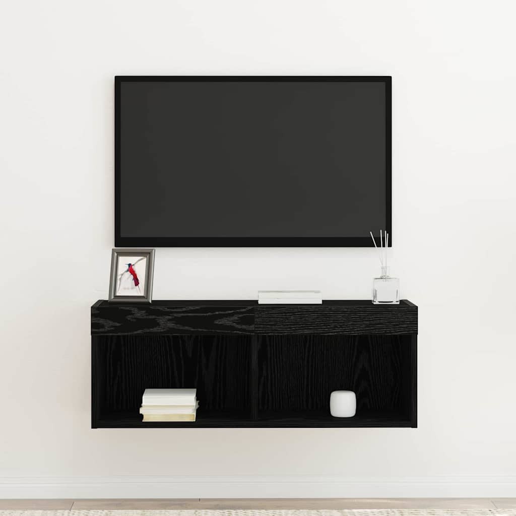 Set TV komoda Crni hrast 80 x 30 x 30 cm Konstruirano drvo