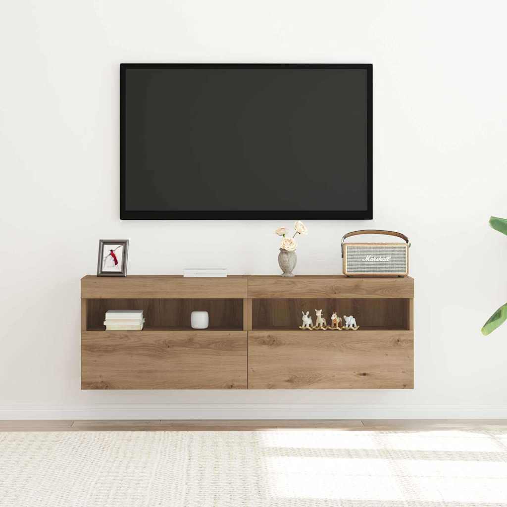 TV zidni ormar Zidne 2 pcs hrast artisan 60 x 30 x 40 cm