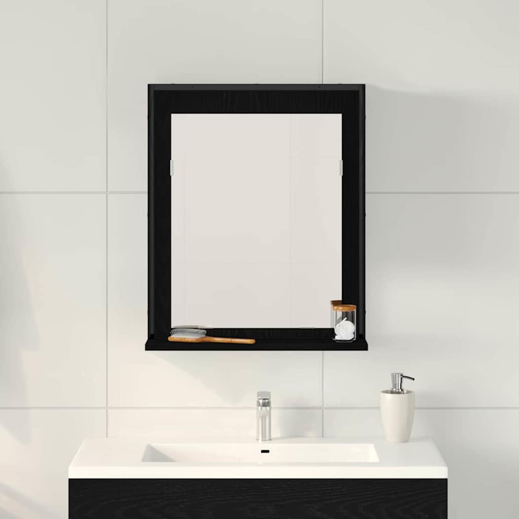 Ogledalo Crni hrast 50 x 12 x 60 cm Staklo i inženjerski drvo