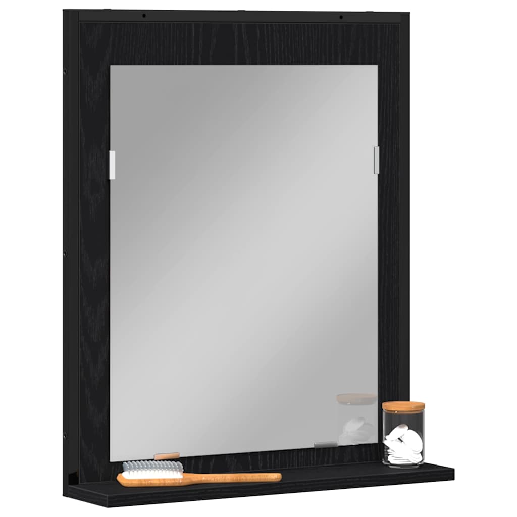 Ogledalo Crni hrast 50 x 12 x 60 cm Staklo i inženjerski drvo