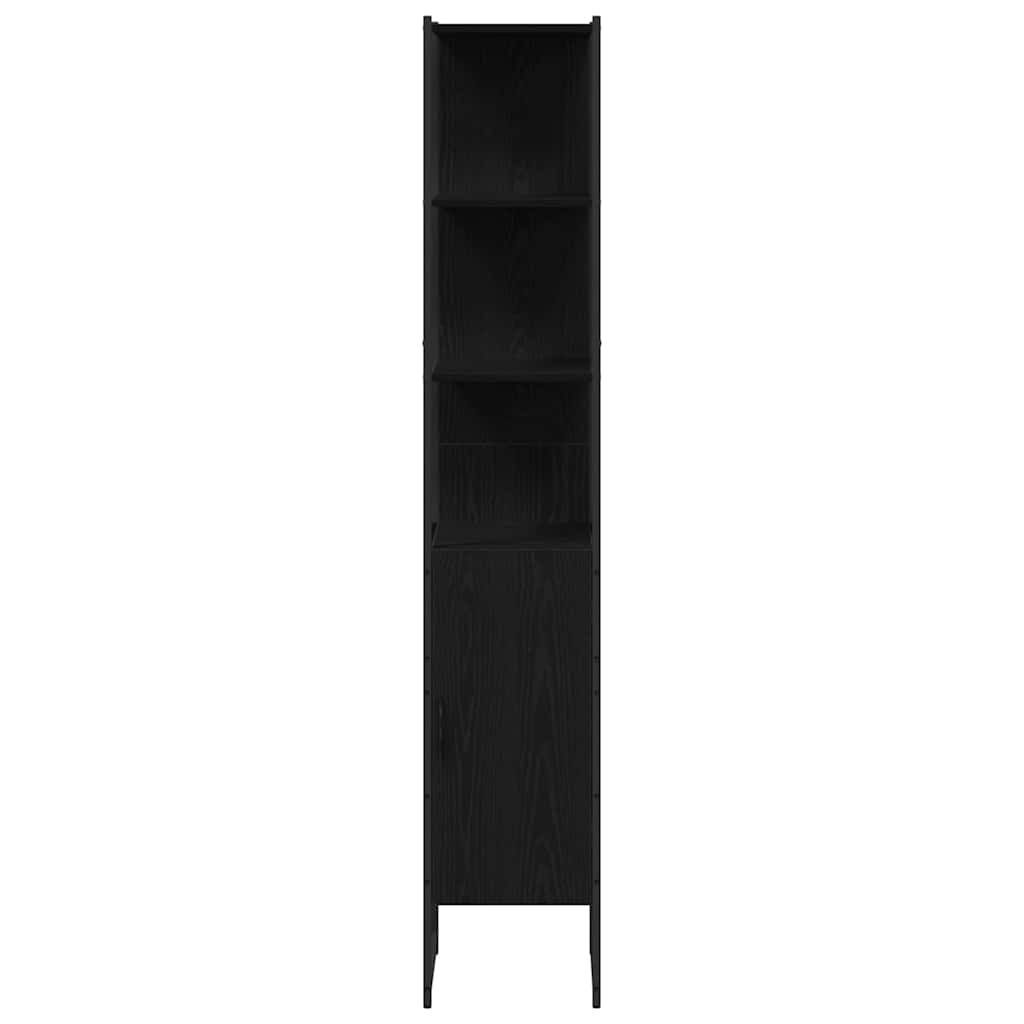 Kupaonski ormar Crni hrast 33 x 33 x 185,5 cm Konstruirano drvo