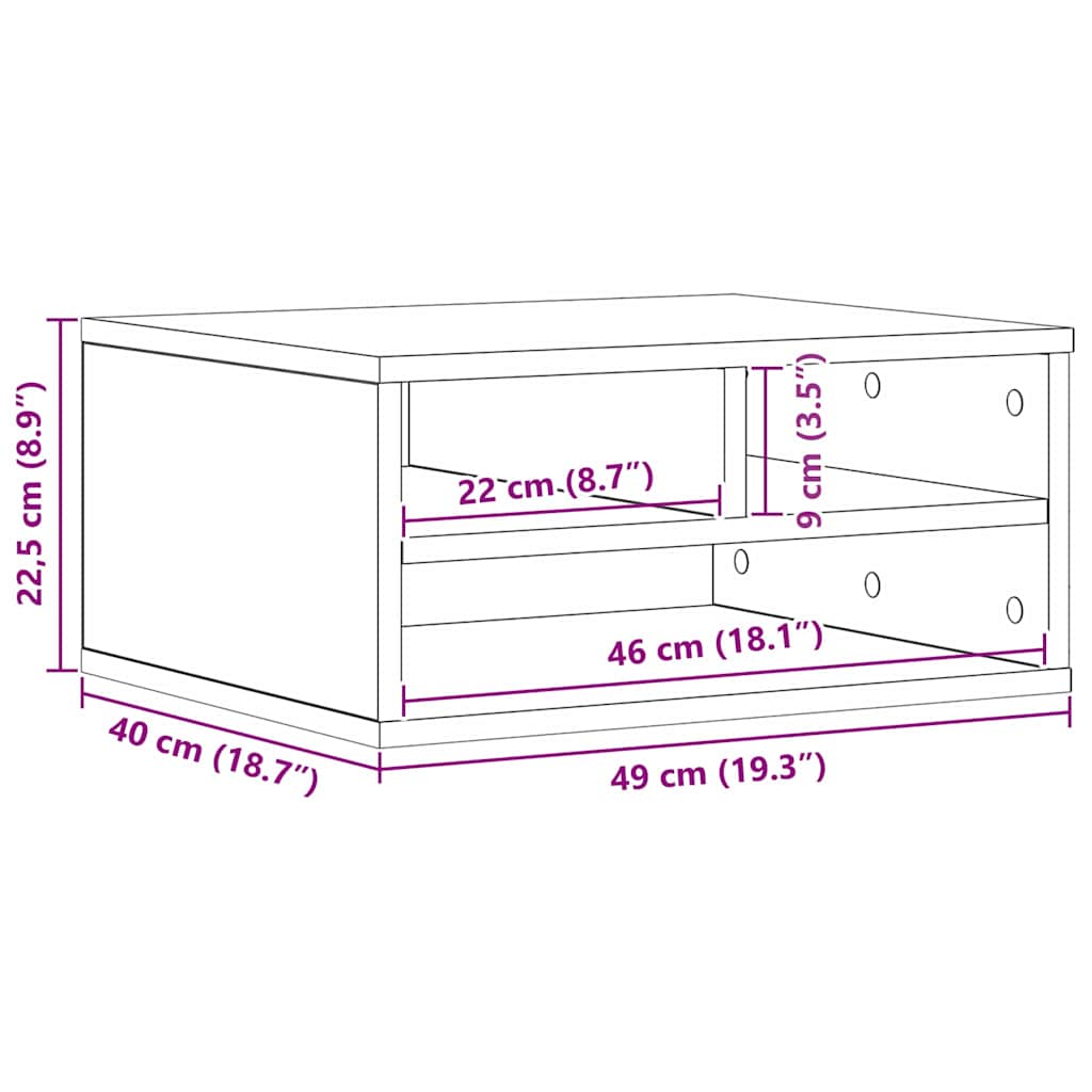 Držač za printer Staro drvo 49 x 40 x 22.5 cm Konstruirano drvo