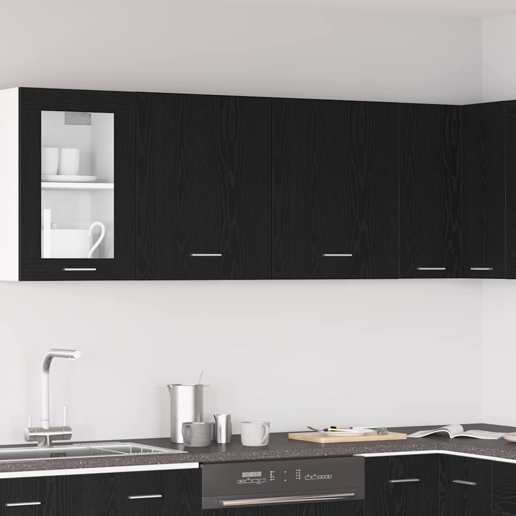 Viseći ormarić s policom Lyon 2 pcs Crni hrast 50 x 31 x 60 cm