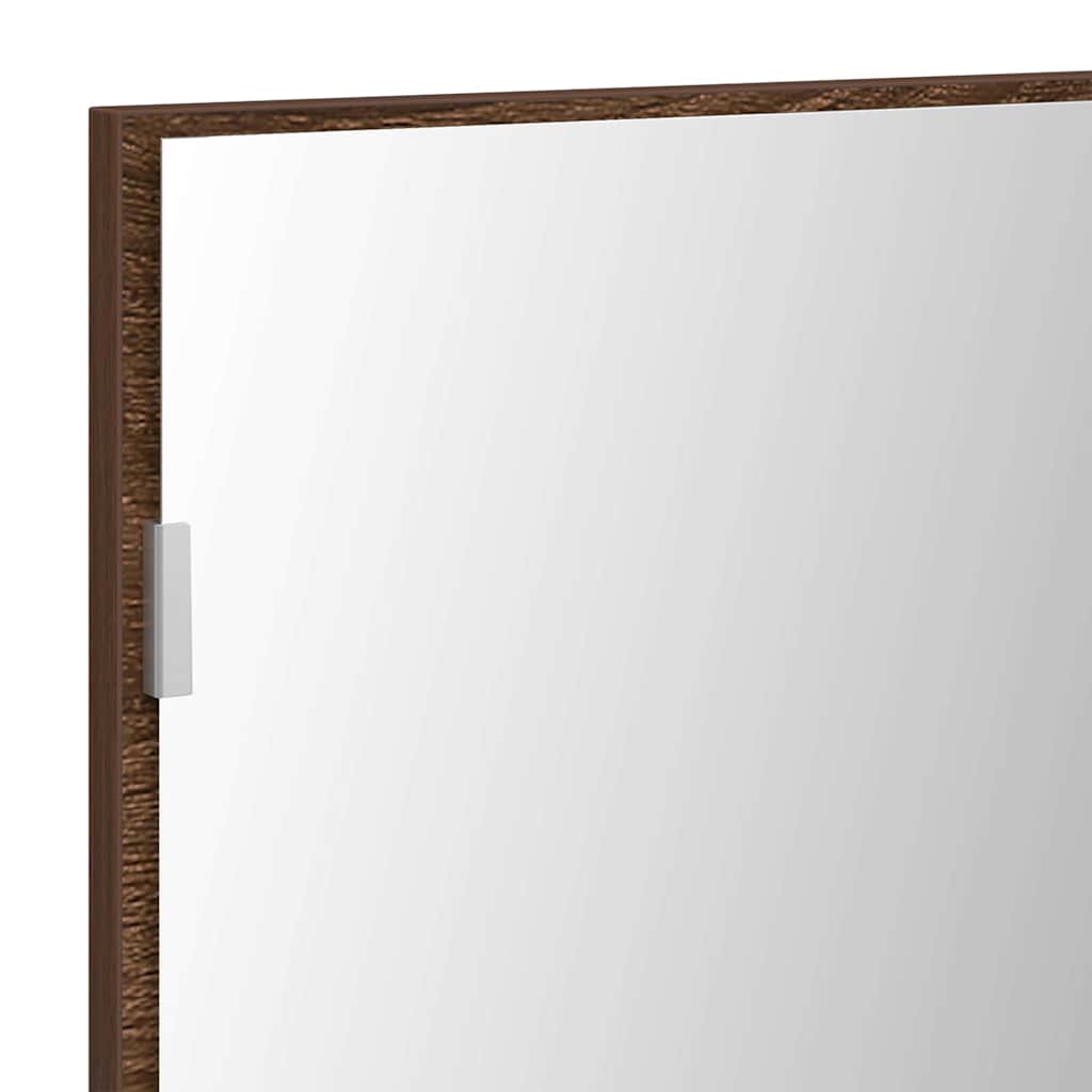 Ogledalo Zidne Smeđi hrast 80 x 37 cm Staklo i inženjerski drvo