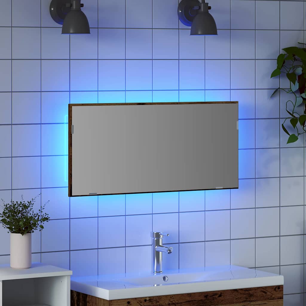 Ogledalo Zidne Staro drvo 80 x 37 cm Staklo i inženjerski drvo