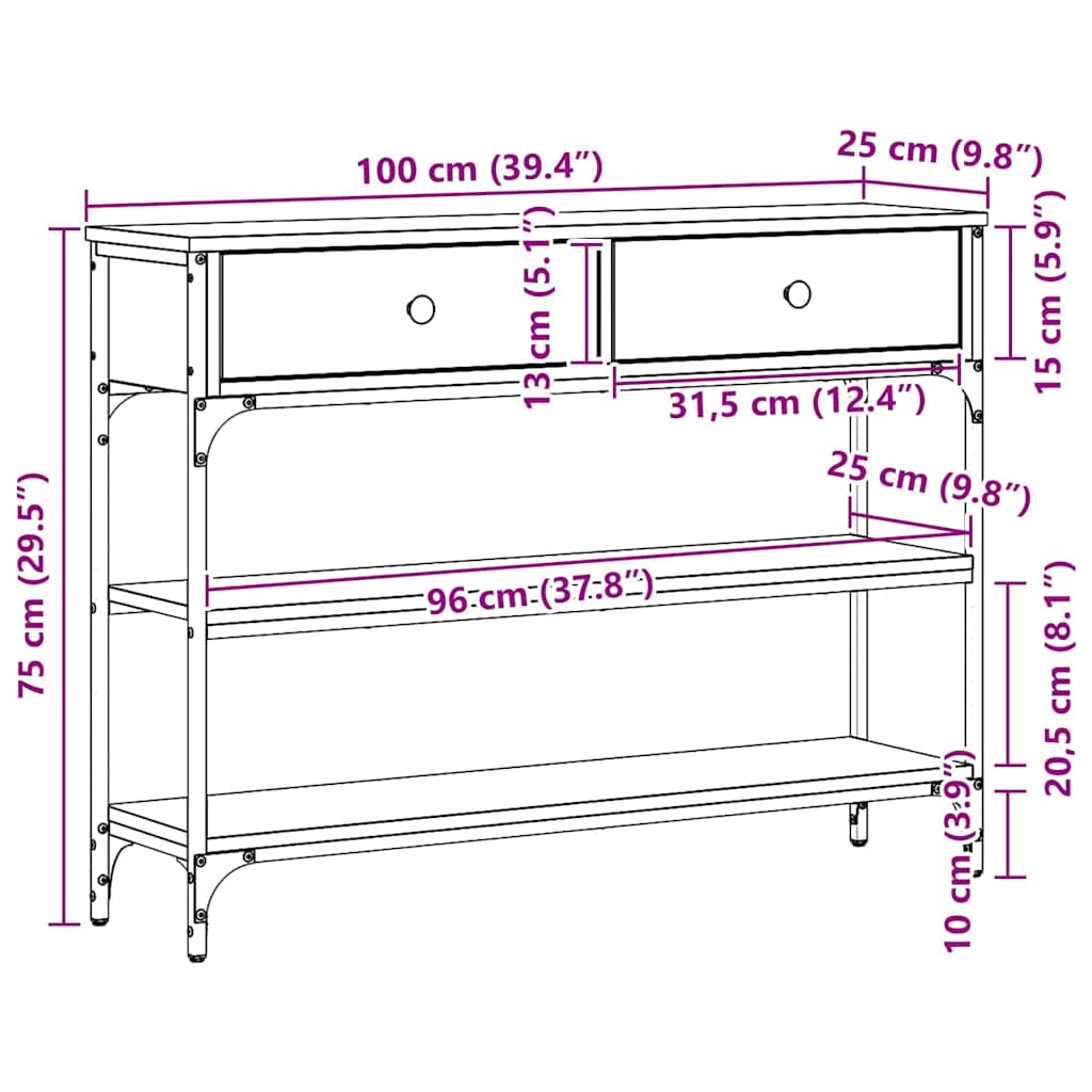 Konzolna stolica Staro drvo 100 x 25 x 75 cm Konstruirano drvo