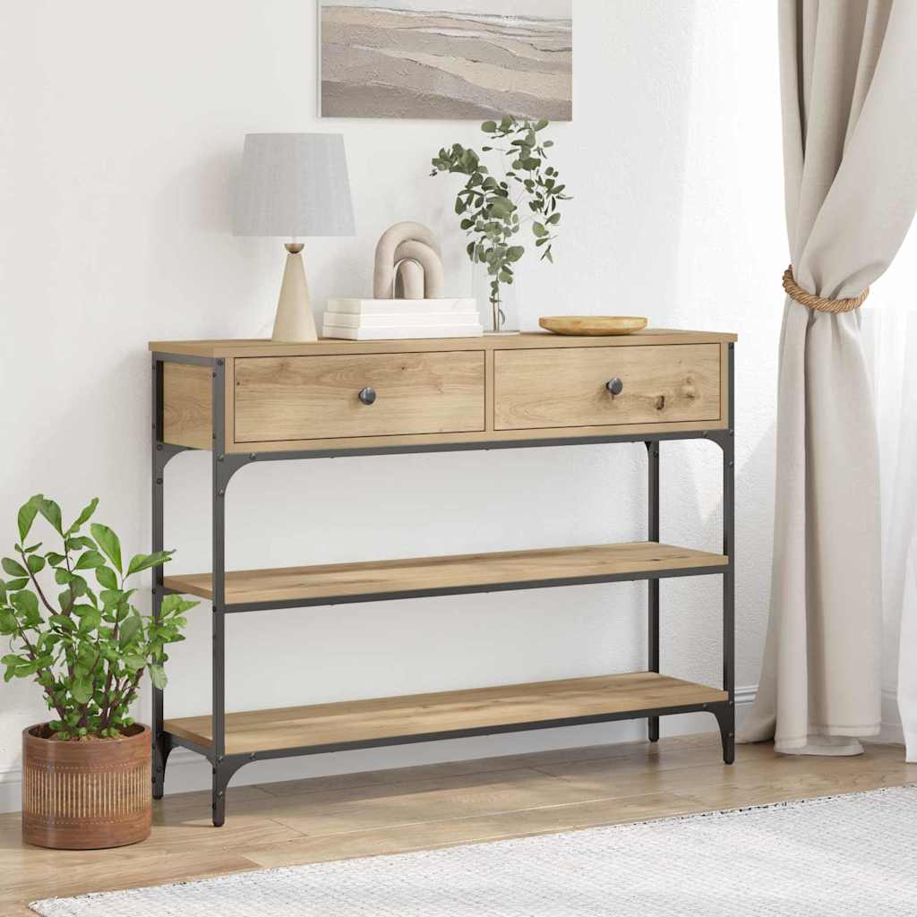 Konzolna stolica s ladicama Umjetnički hrast 100 x 25 x 75 cm