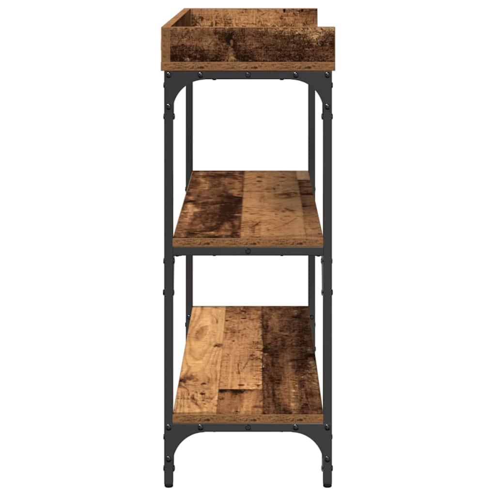 Konzolni stol s policom s pohranom Staro drvo 100 x 30 x 80 cm