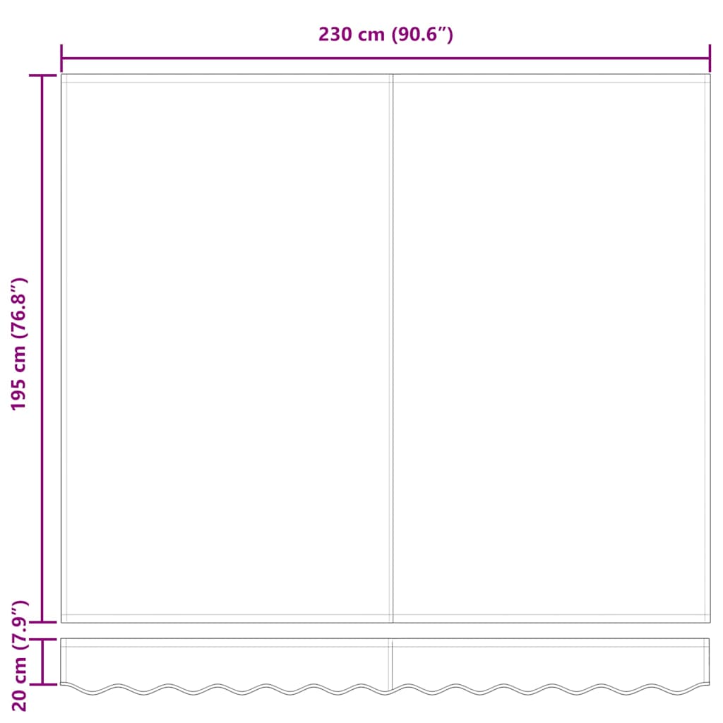 Skrovita tenda Krema 250 x 200 cm tkanina