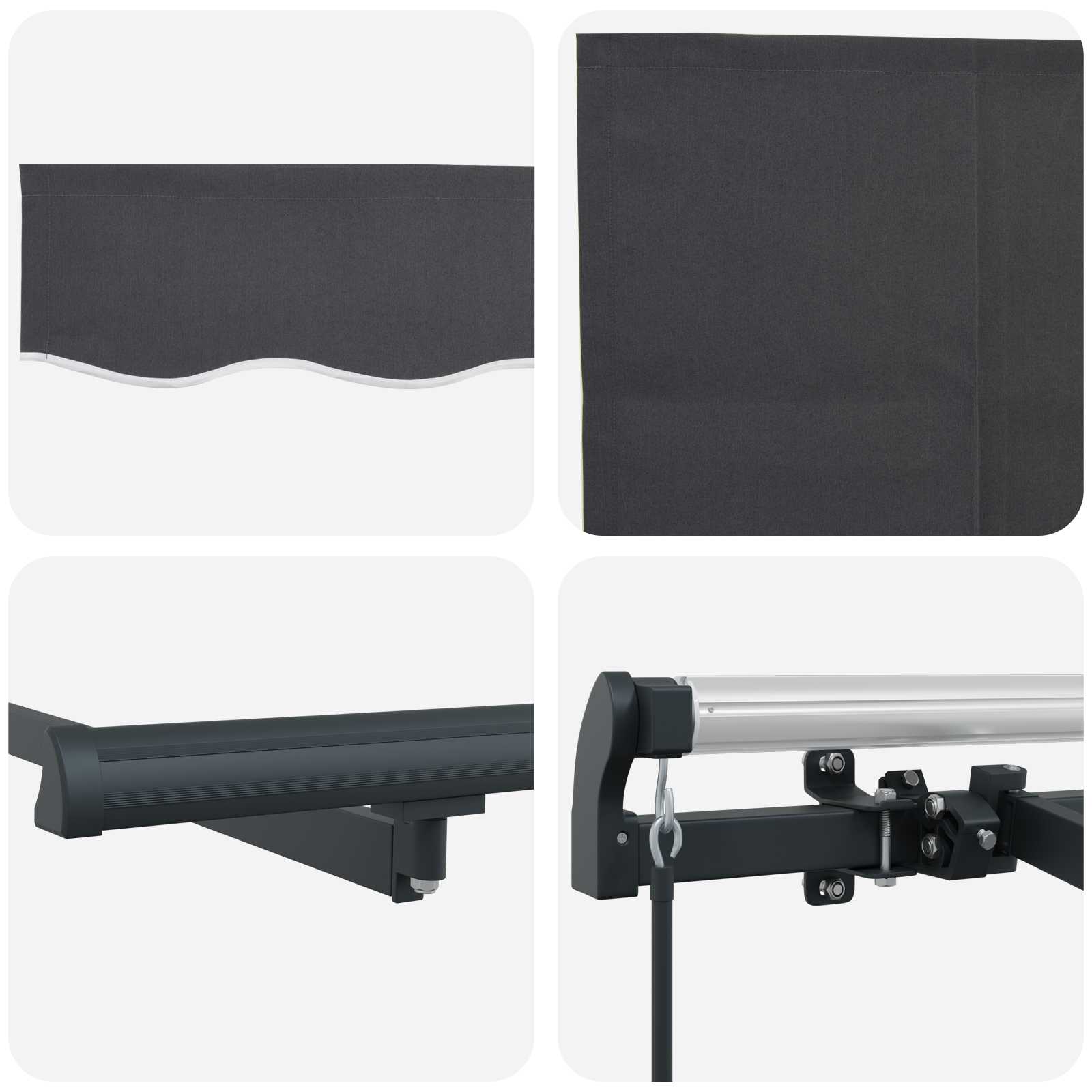 Skrovita tenda Antracit 250 x 200 cm tkanina
