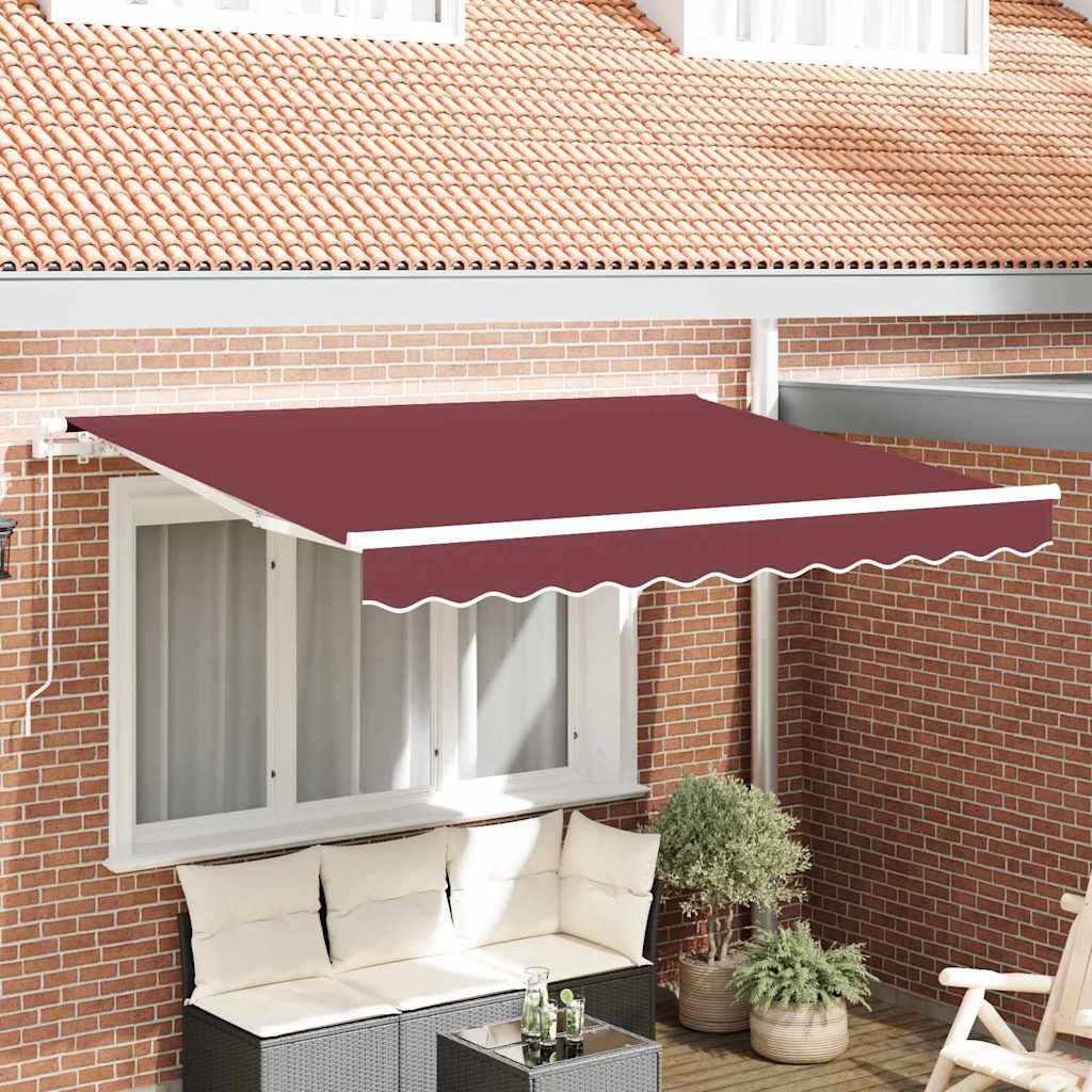 Skrovita tenda Tamno crvena 250 x 200 cm tkanina
