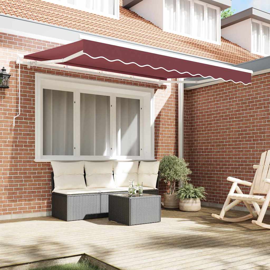 Skrovita tenda Tamno crvena 250 x 200 cm tkanina
