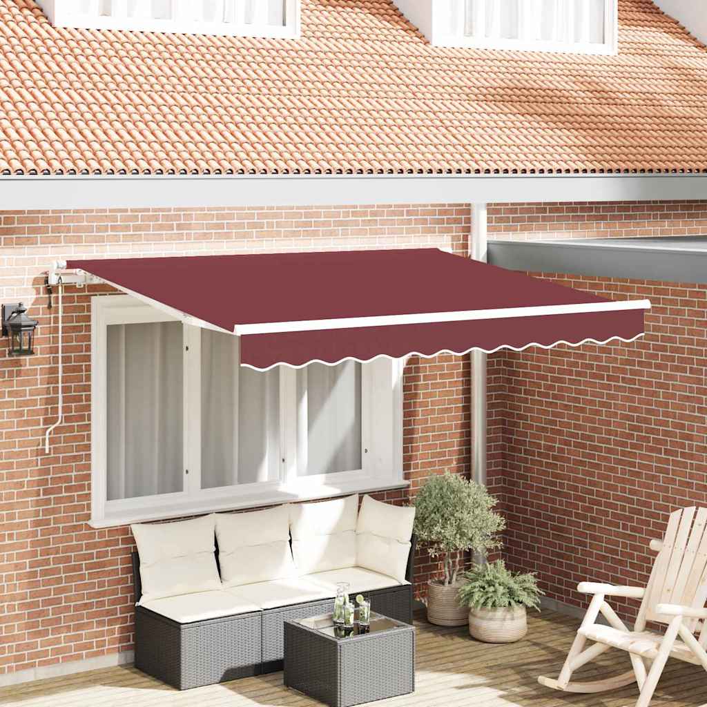 Skrovita tenda Tamno crvena 250 x 200 cm tkanina