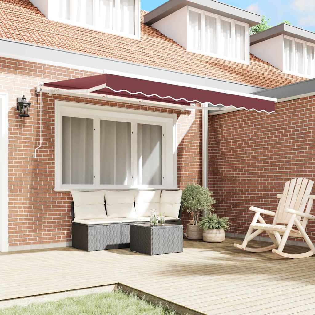 Skrovita tenda Tamno crvena 250 x 200 cm tkanina