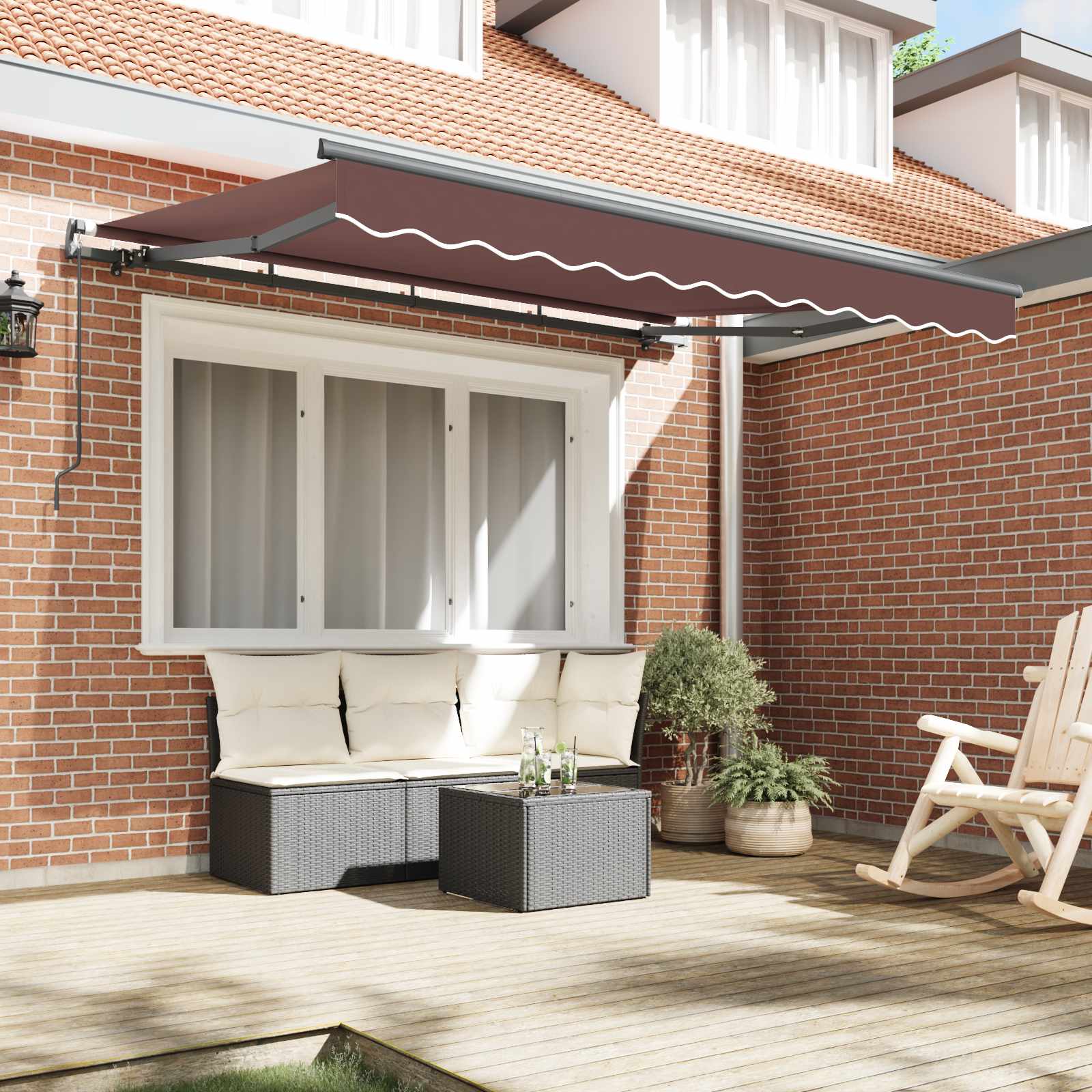 Skrovita tenda Smeđa 250 x 200 cm tkanina