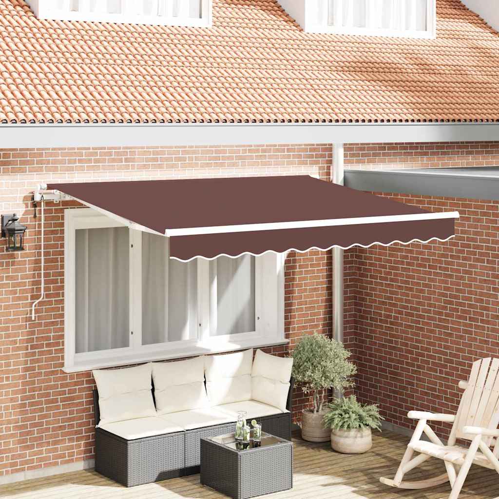 Skrovita tenda Smeđa 250 x 200 cm tkanina