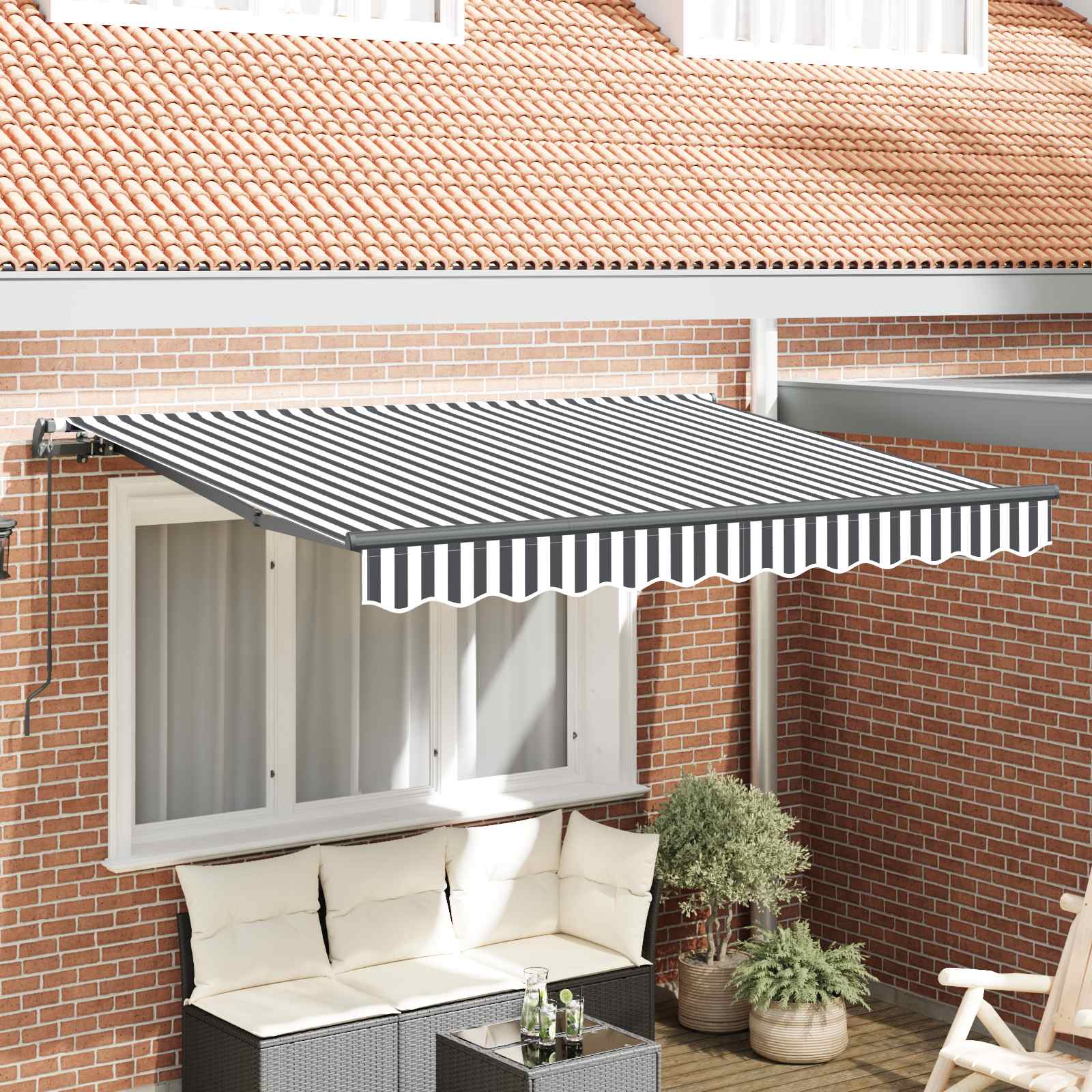 Skrovita tenda Antracit 250 x 200 cm tkanina