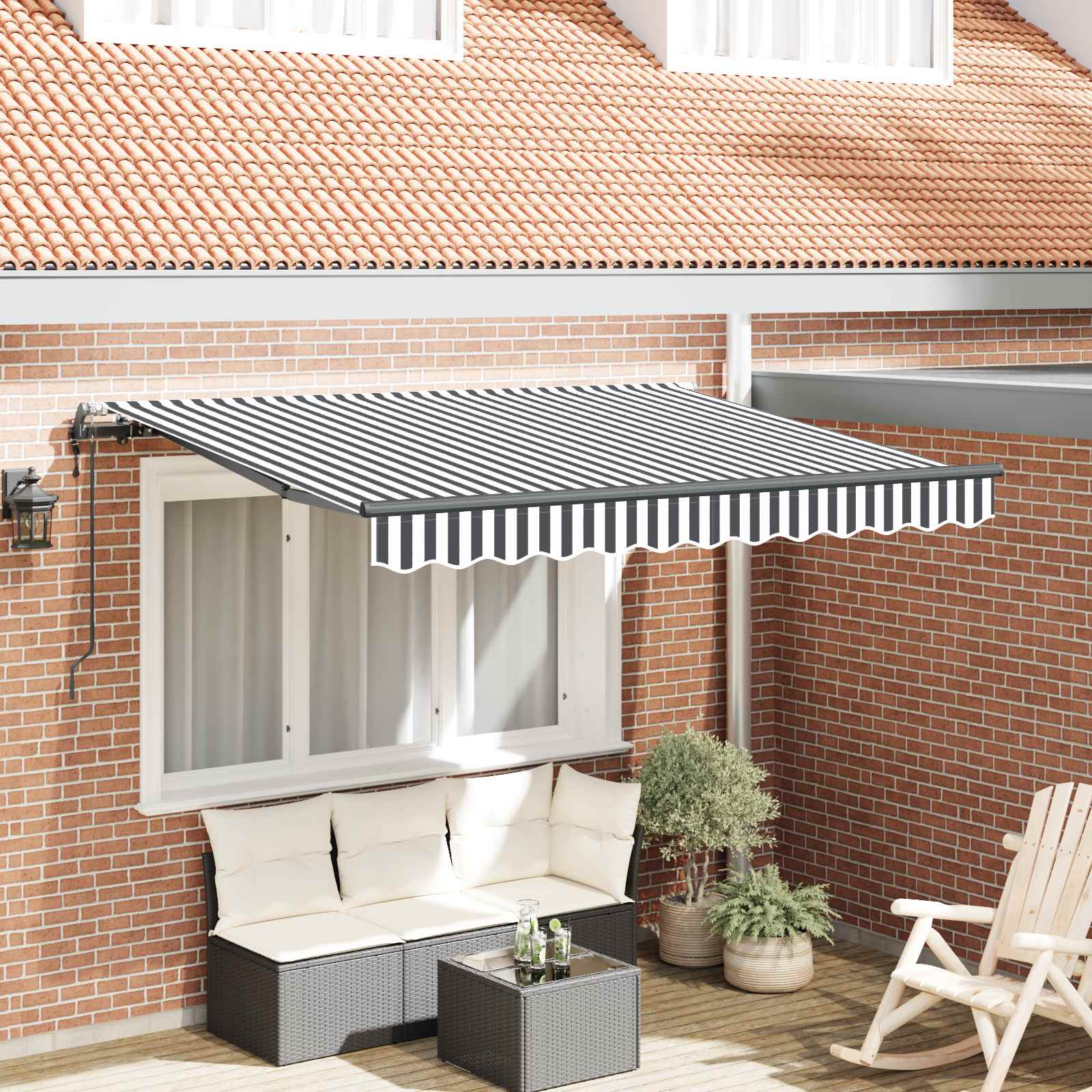 Skrovita tenda Antracit 250 x 200 cm tkanina