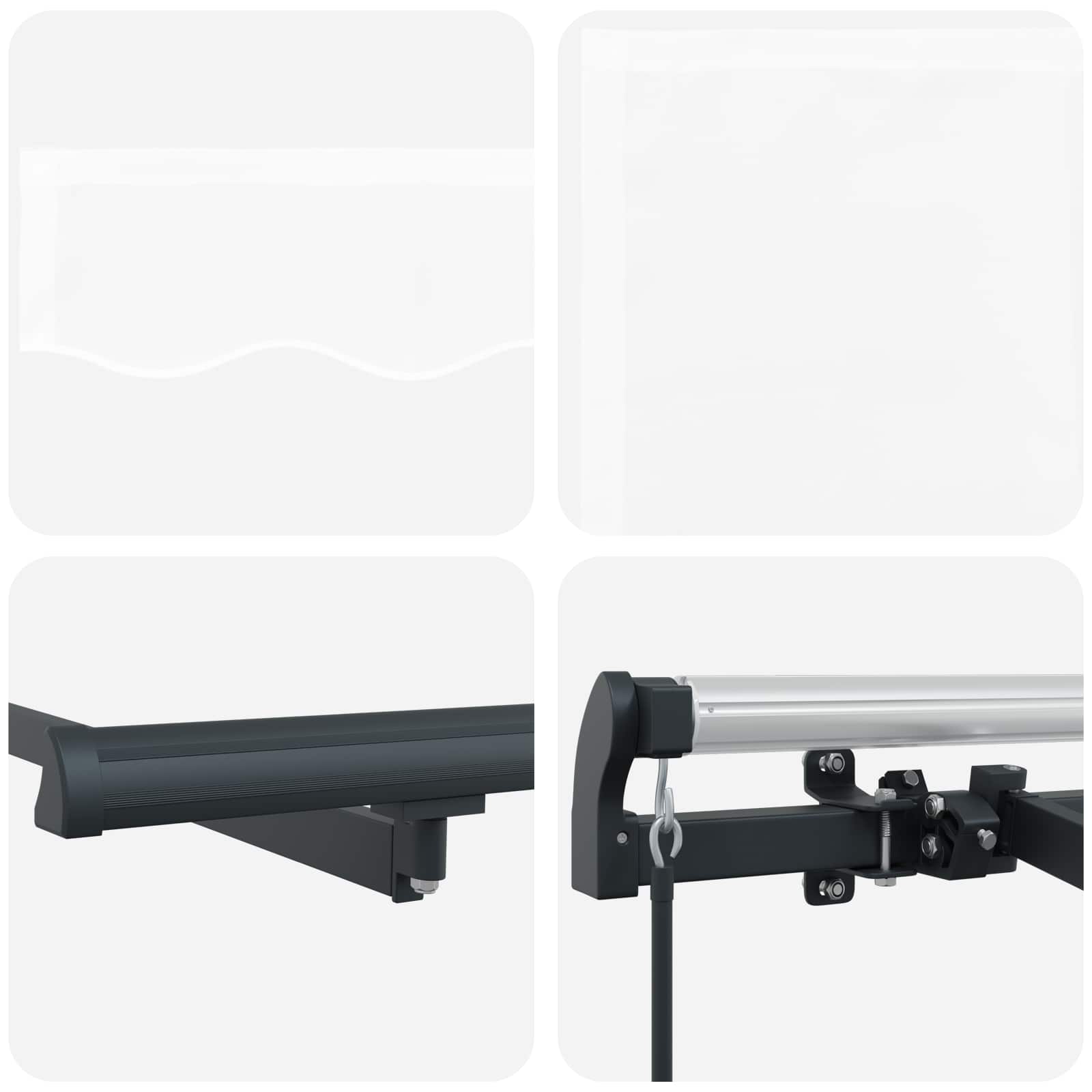 Skrovita tenda Bijelo 250 x 200 cm tkanina
