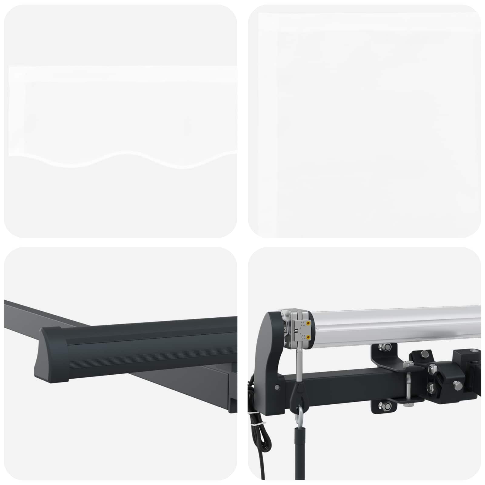 Skrovita tenda Bijelo 250 x 200 cm tkanina