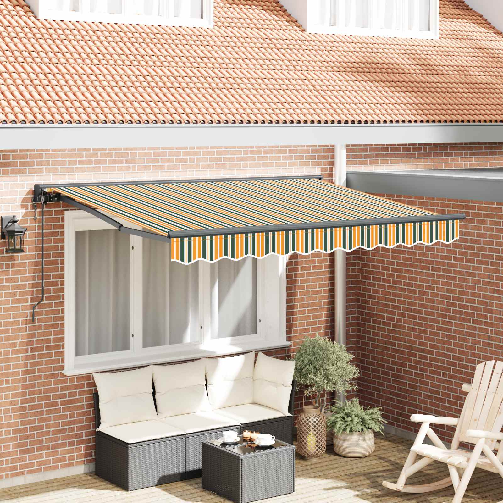 Skrovita tenda Zelena 250 x 200 cm tkanina