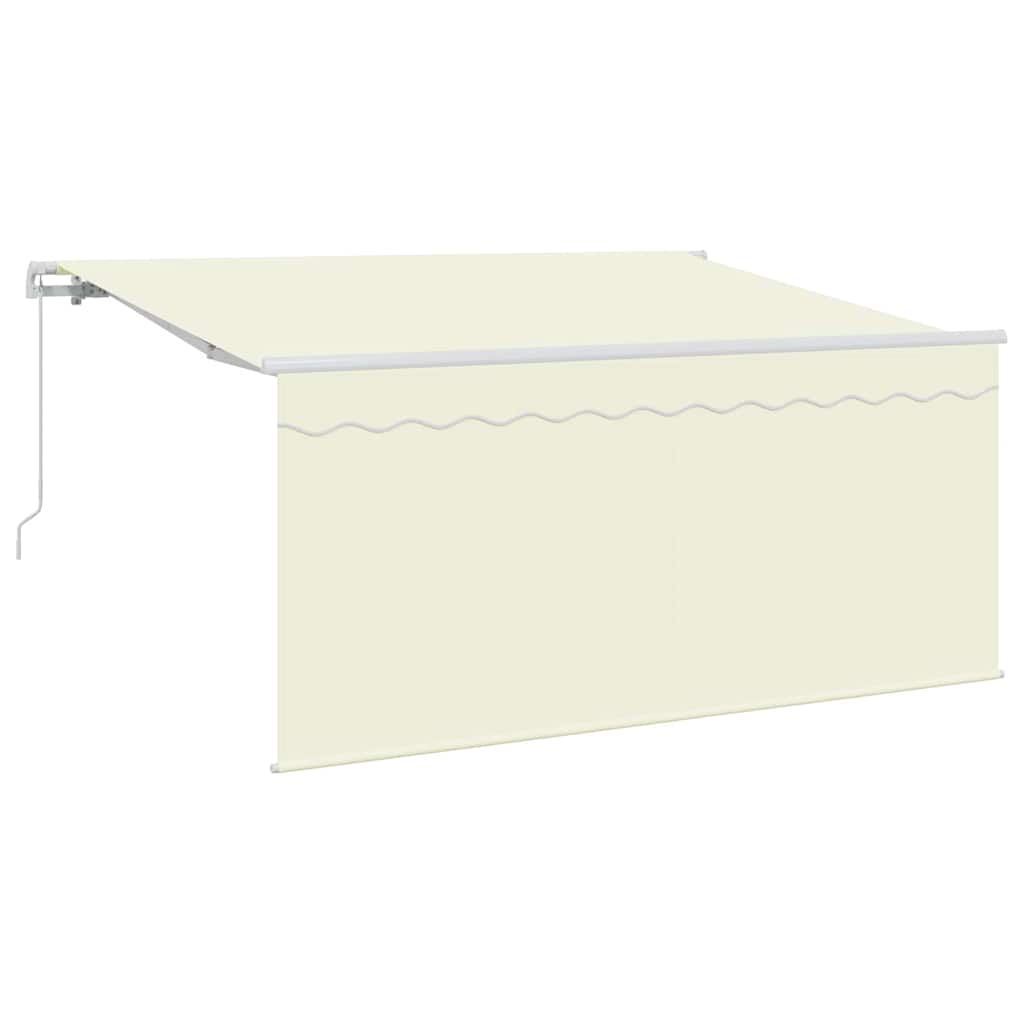 Skrovita tenda Krema 300 x 200 cm Poliester i aluminij