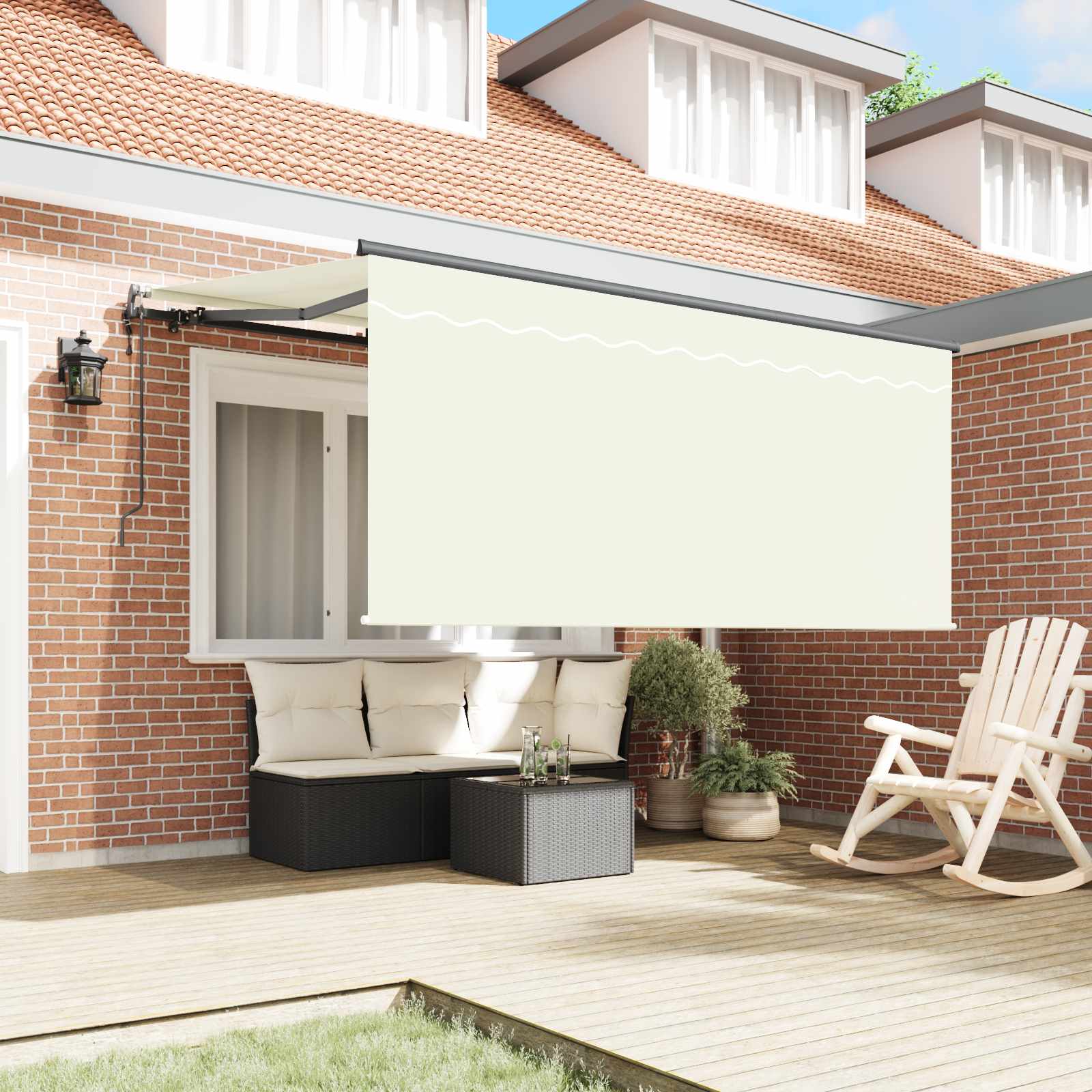 Skrovita tenda Krema 300 x 200 cm tkanina