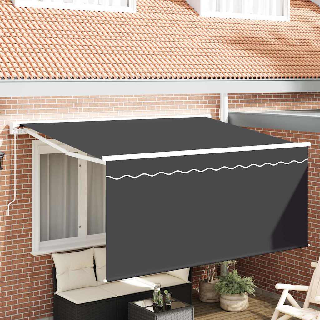 Skrovita tenda Prugasti Antracit 300 x 200 cm tkanina