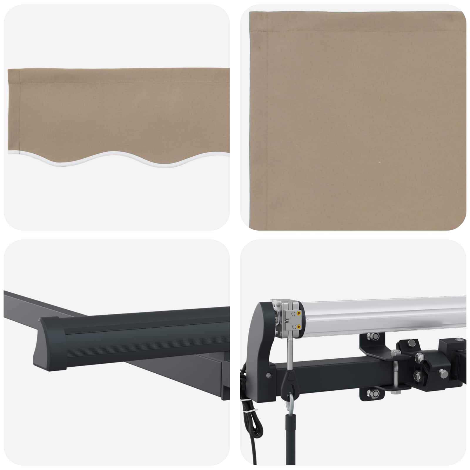 Skrovita tenda Bež 300 x 200 cm tkanina