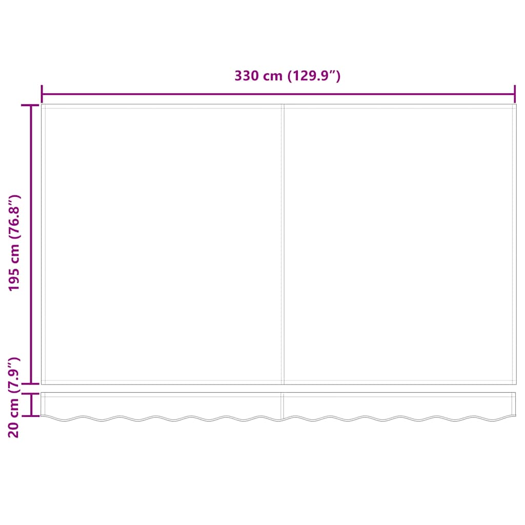 Skrovita tenda Plava 350 x 200 cm tkanina