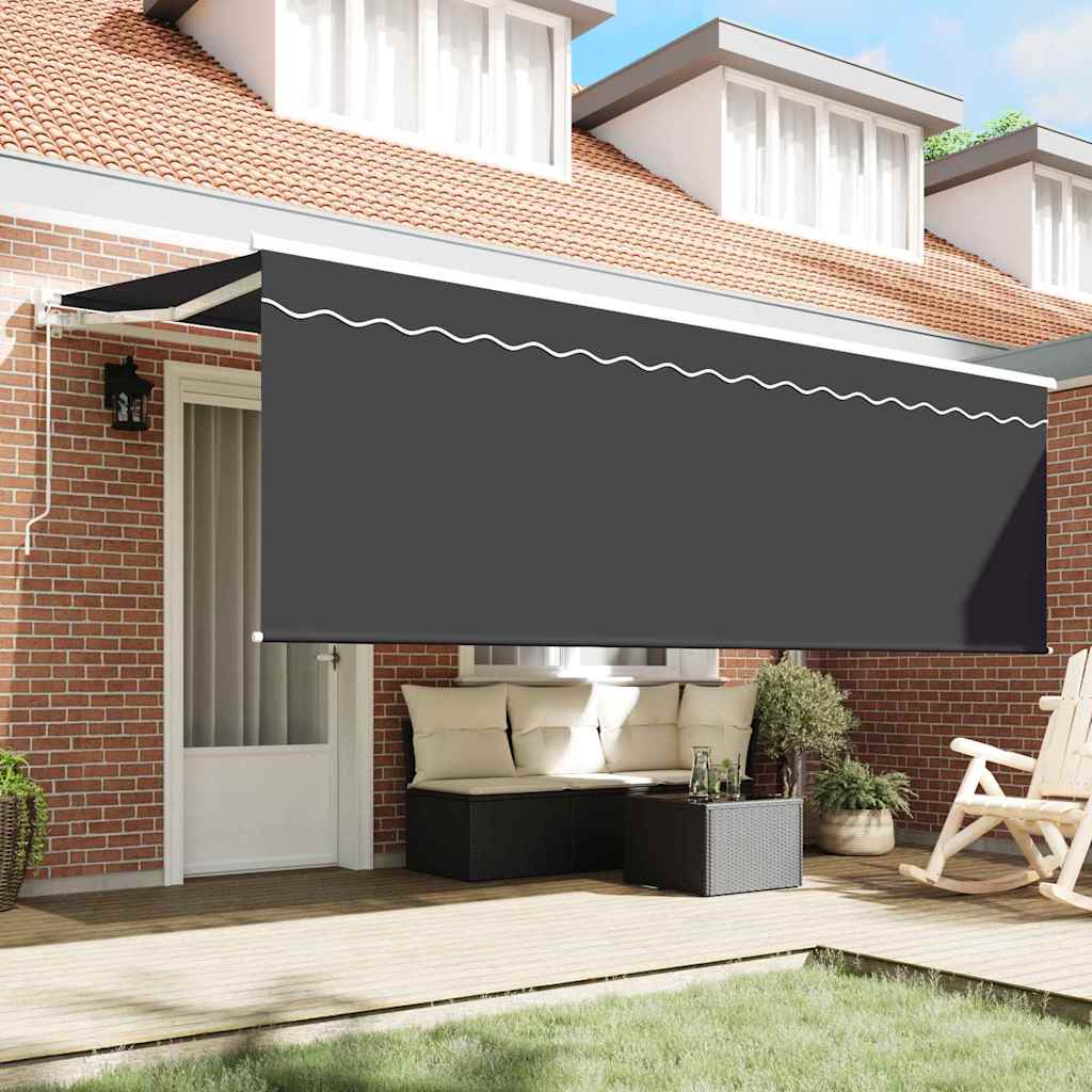 Skrovita tenda Krema 350 x 200 cm Poliester i aluminij