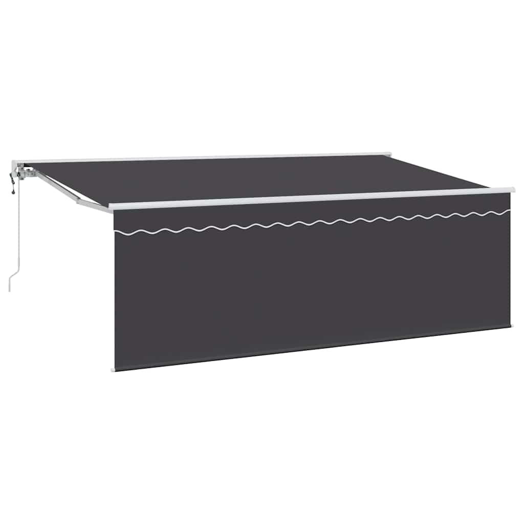 Skrovita tenda Antracit 350 x 200 cm Poliester i aluminij