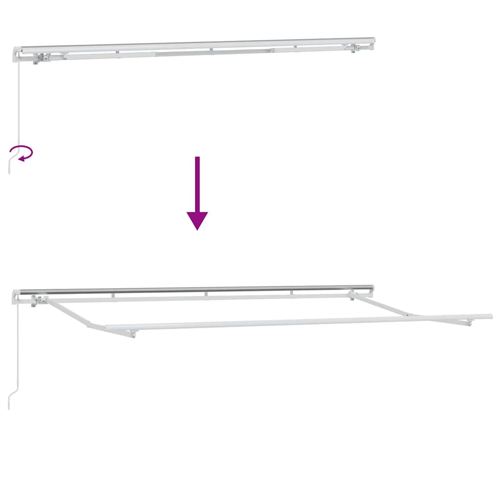 Skrovita tenda Antracit 350 x 200 cm Poliester i aluminij