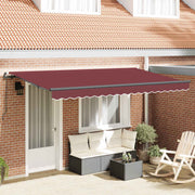 Skrovita tenda Tamno crvena 350 x 200 cm tkanina