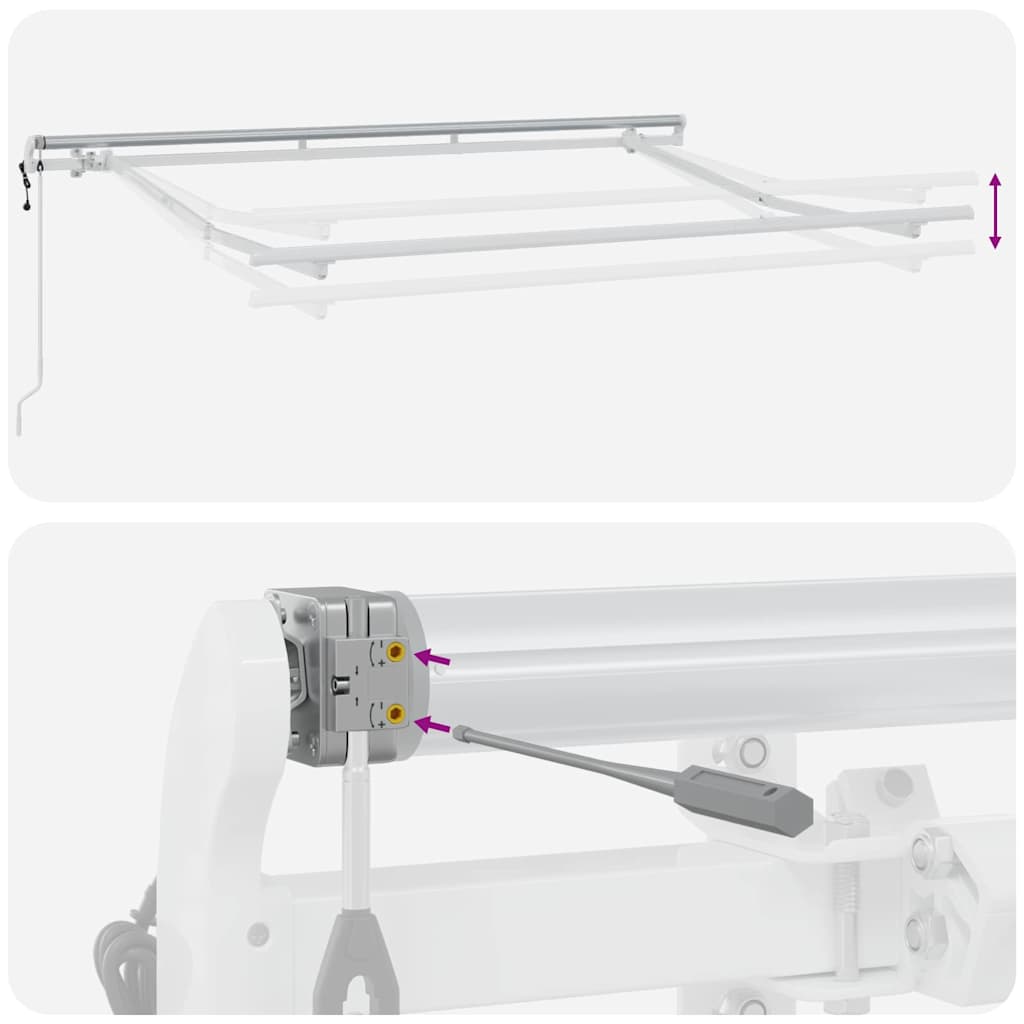 Skrovita tenda Bijelo 350 x 200 cm tkanina
