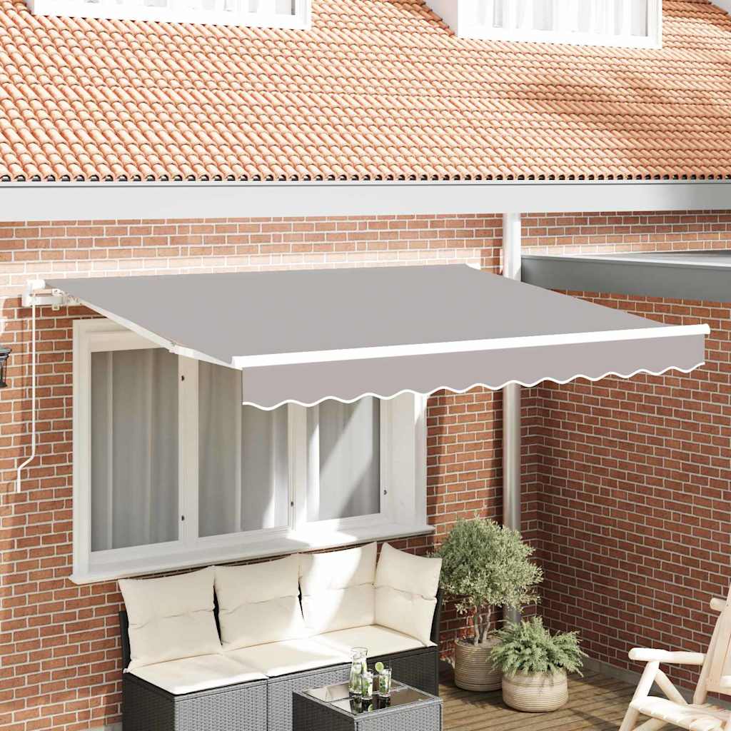 Skrovita tenda Svijetlo siva 350 x 200 cm tkanina