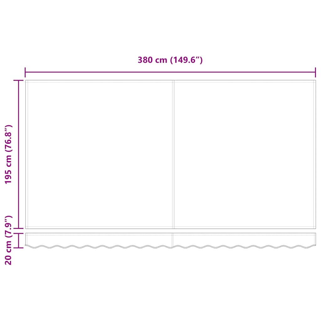 Skrovita tenda Krema 400 x 200 cm tkanina