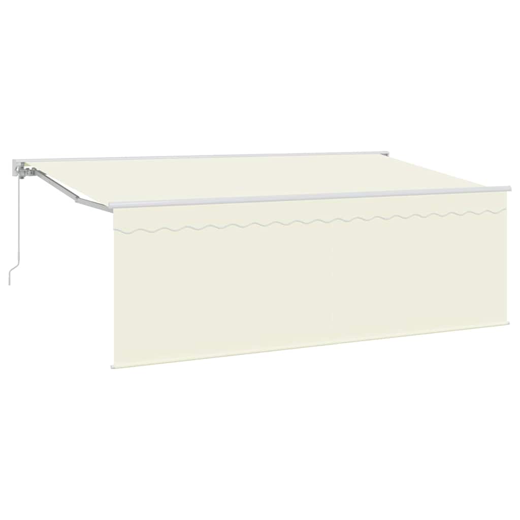Skrovita tenda Krema 400 x 200 cm Poliester i aluminij