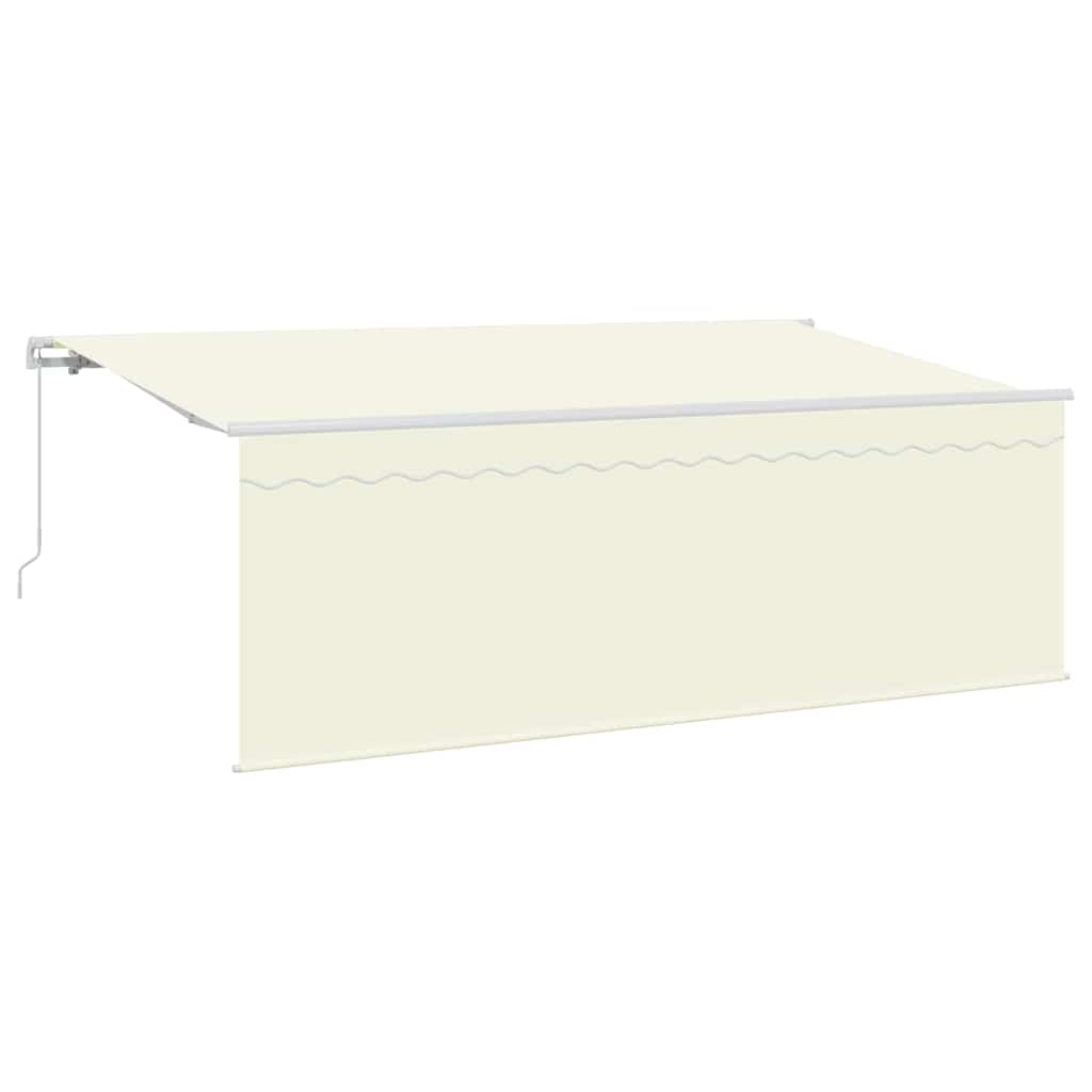 Skrovita tenda Krema 400 x 200 cm Poliester i aluminij