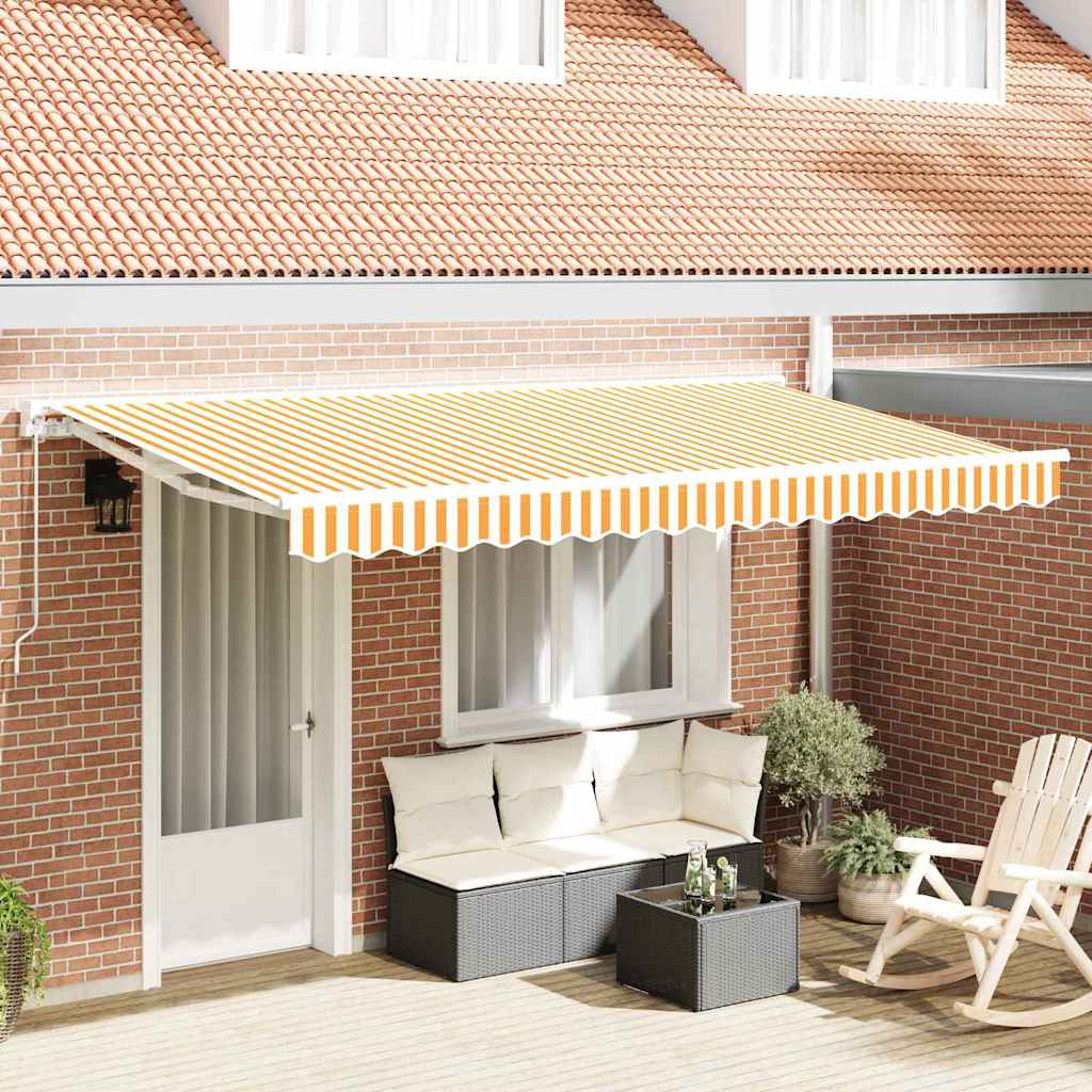 Okvir tende Žuta i bijela 400 x 200 cm Poliester s PU premazom