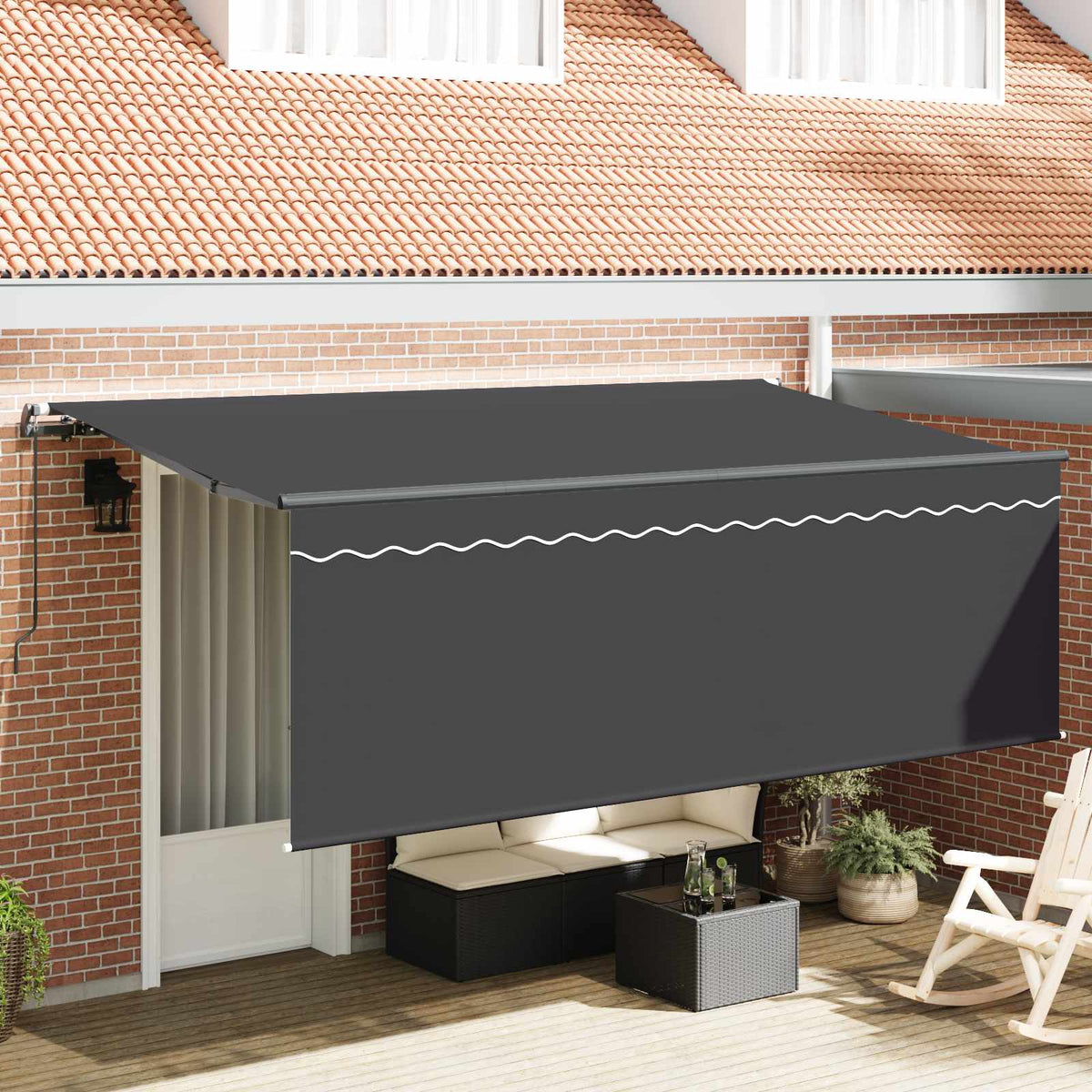 Povlačivi tende Antracit 400 x 200 cm Poliester i aluminij