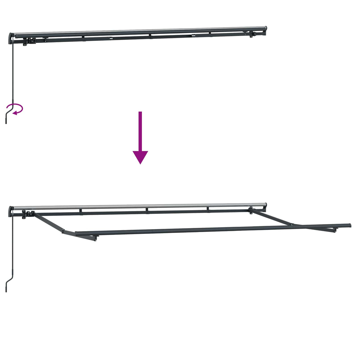 Povlačivi tende Antracit 400 x 200 cm Poliester i aluminij