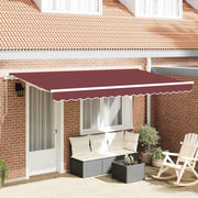 Skrovita tenda Tamno crvena 400 x 200 cm tkanina