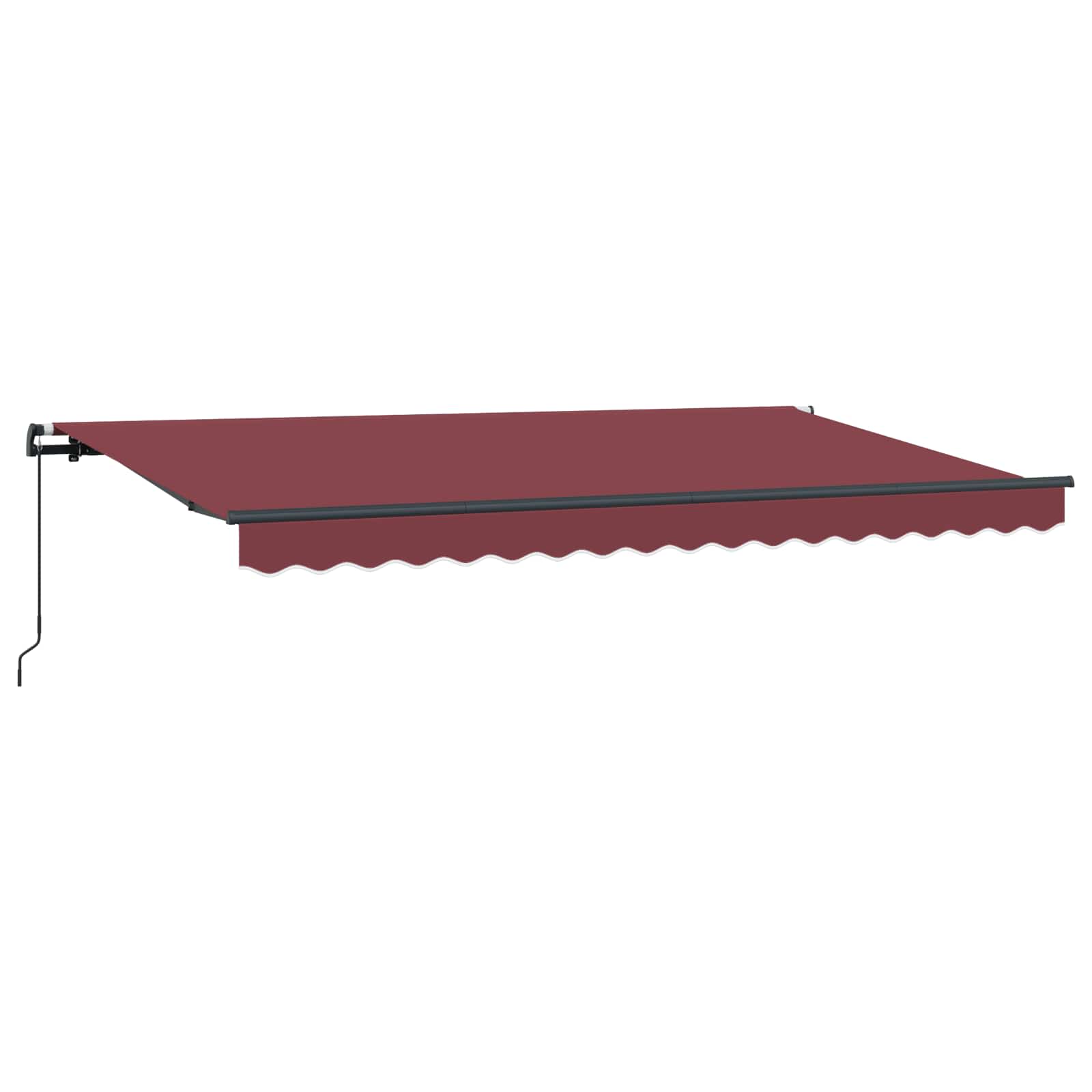 Skrovita tenda Tamno crvena 400 x 200 cm tkanina