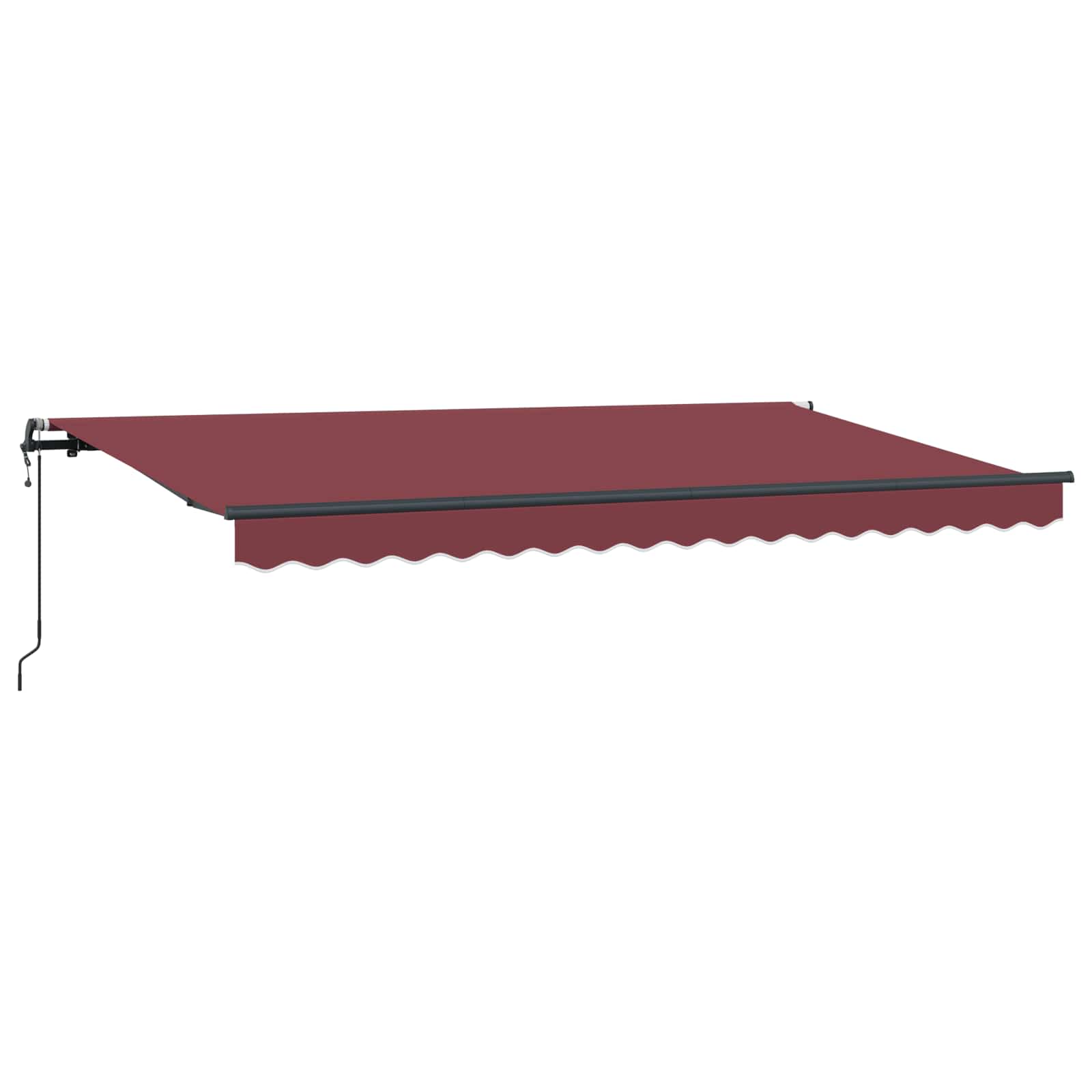 Skrovita tenda Tamno crvena 400 x 200 cm tkanina